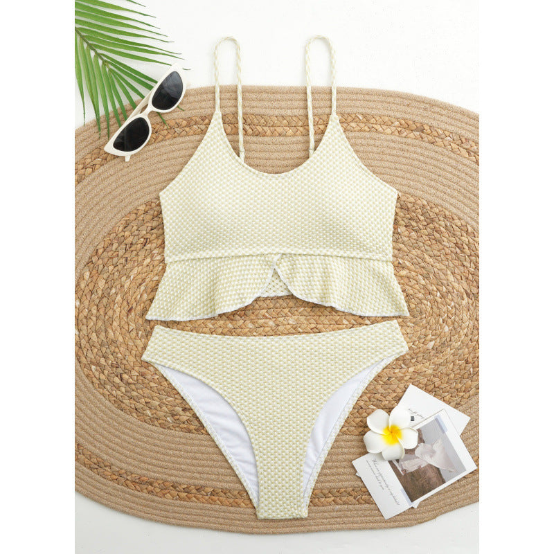 Damen Bikiniversatile mit Rüschen und Karomuster Echo Archiv
