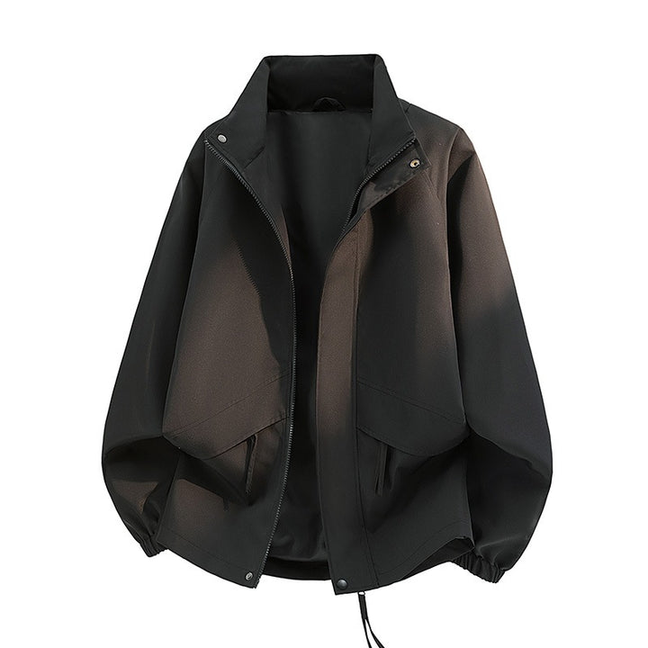 Damen Leichte Oversize‑Übergangsjacke ohne Kapuze mit Kordelzug, Pattentaschen & elastischen Bündchen Echoarchiv