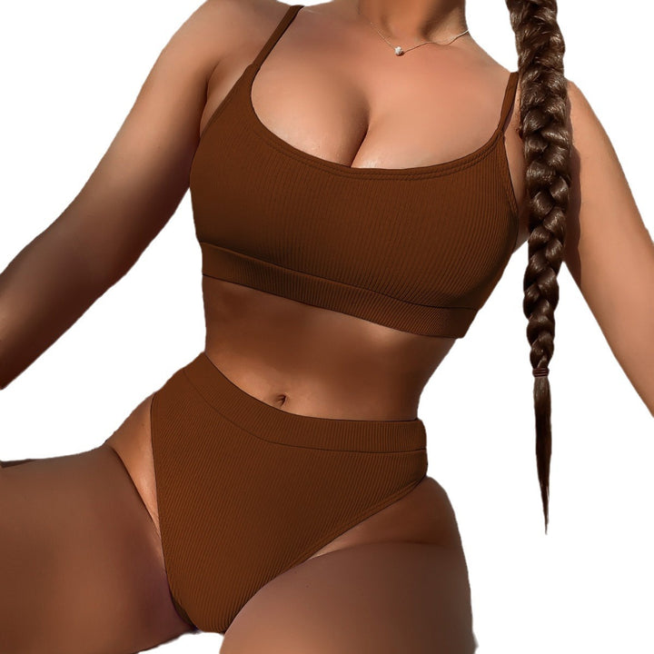 Damen Hochtailliertes Ripp-Bikini-Set Echo Archiv