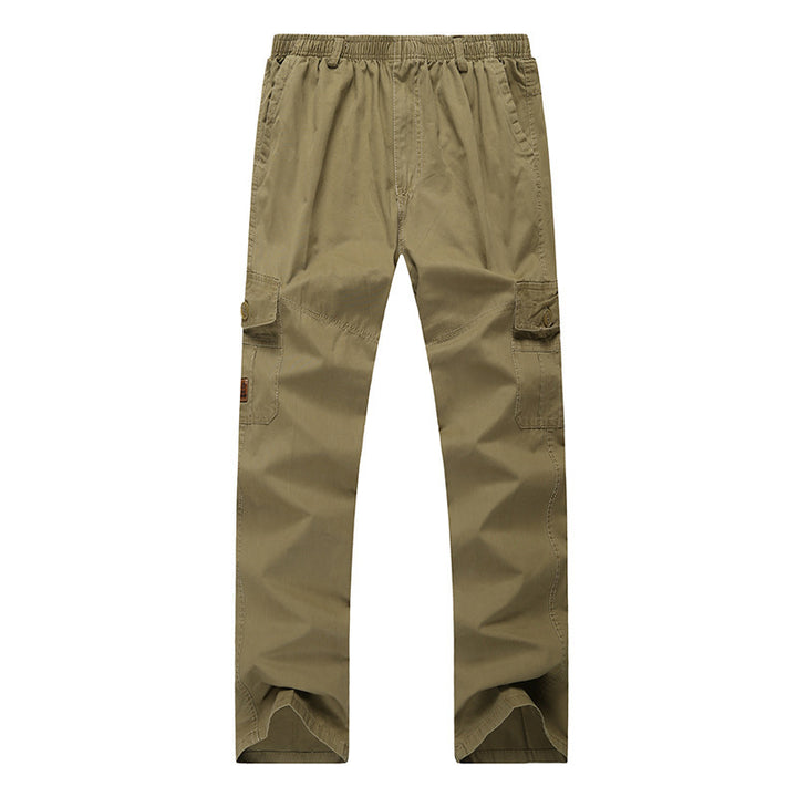 Herren Cargo-Hose mit elastischem Bund, geradem Bein und Mehrfach-Taschen – Bravaro
