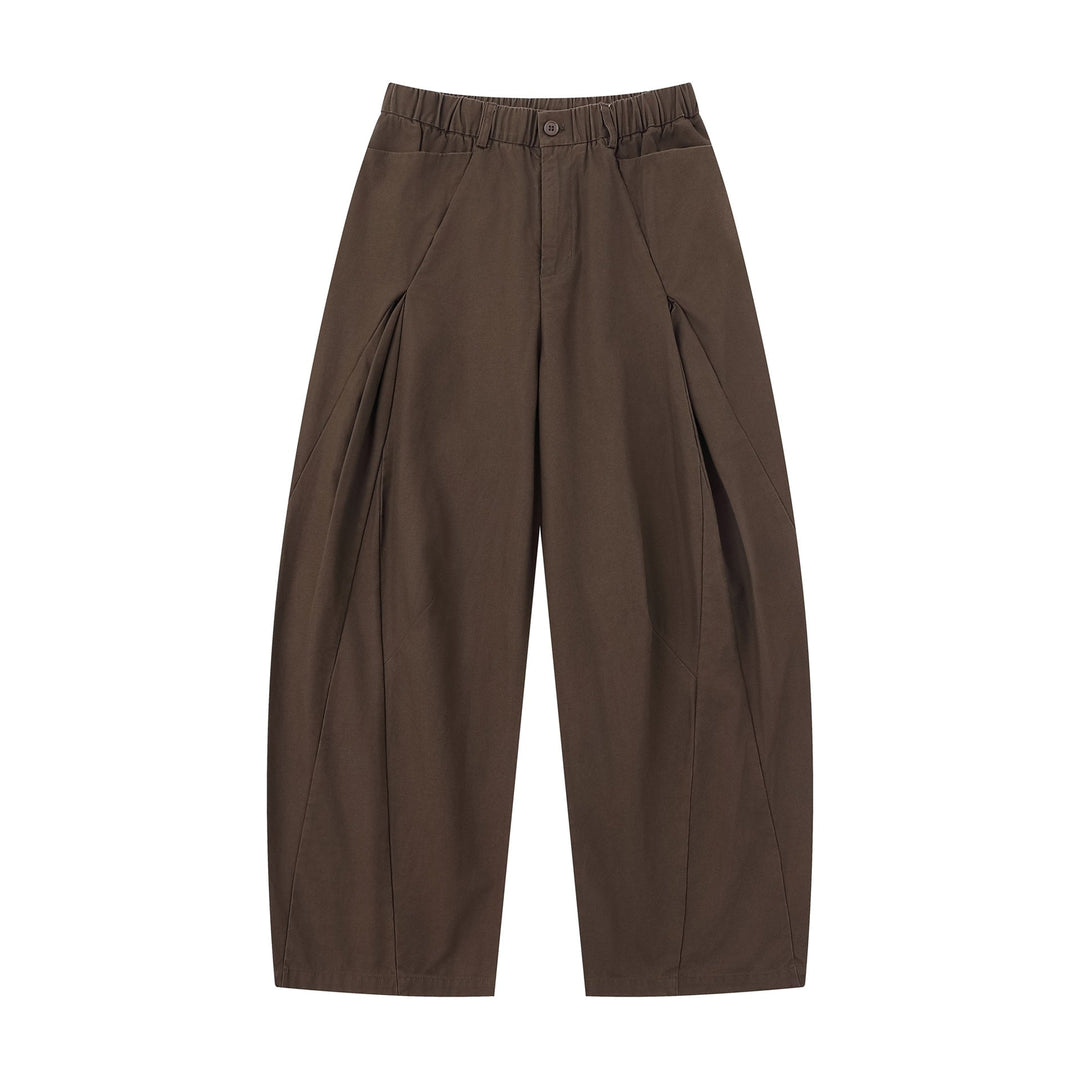 Damen Weite Culotte-Hose mit dekorativen Falten und elastischem Bund Echoarchiv