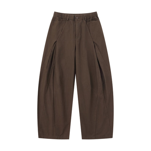 Damen Weite Culotte-Hose mit dekorativen Falten und elastischem Bund Echoarchiv