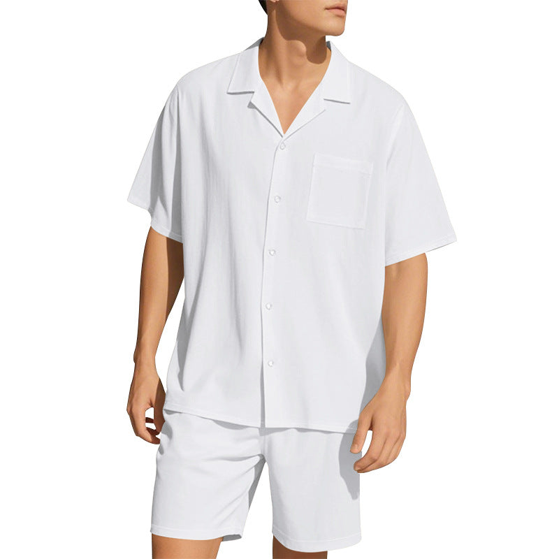 Herren modisches Sommer Set aus komfortablem Kurzarmhemd und Shorts Echoarchiv