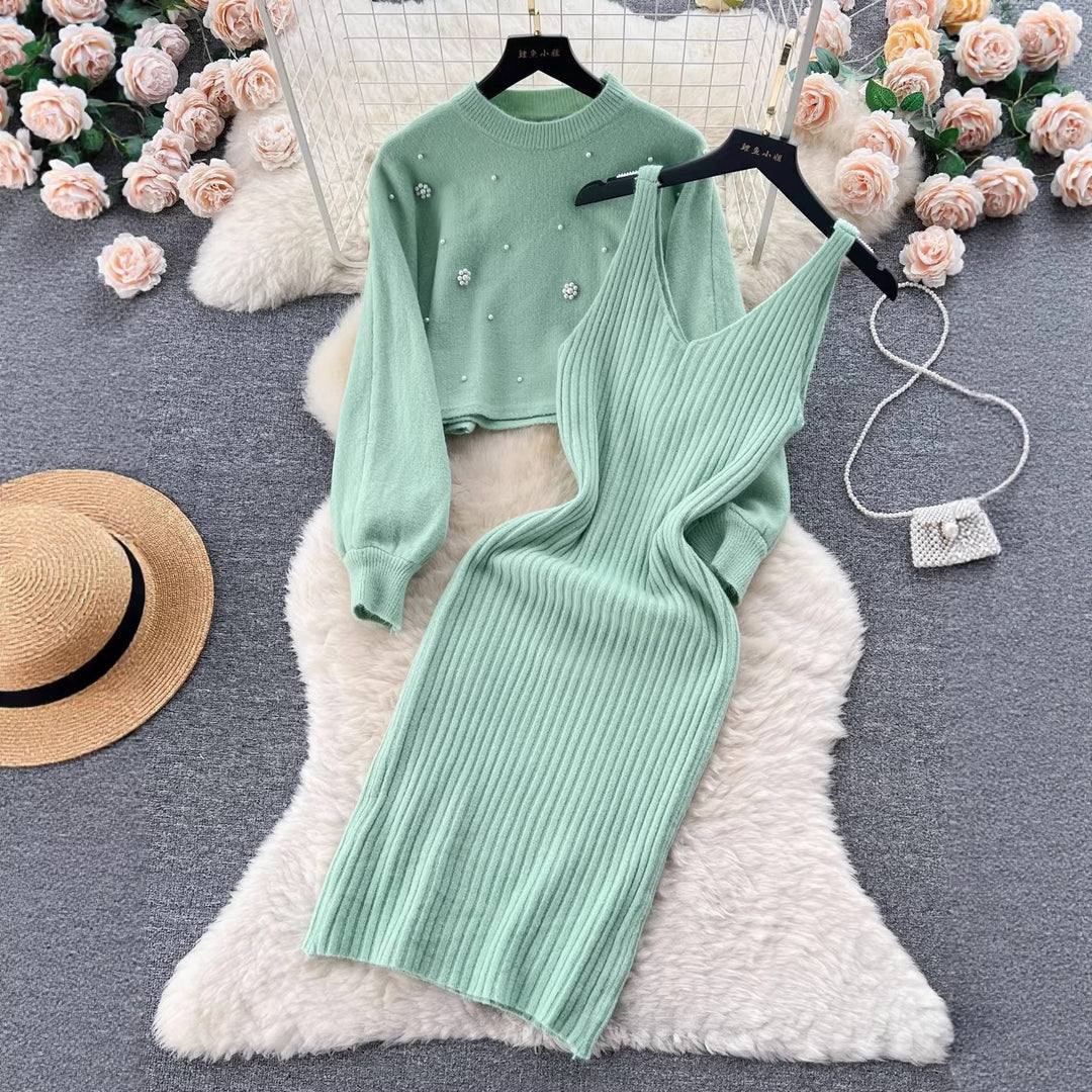 Damen Strickkleid mit elegantem V-Ausschnitt Echo Archiv