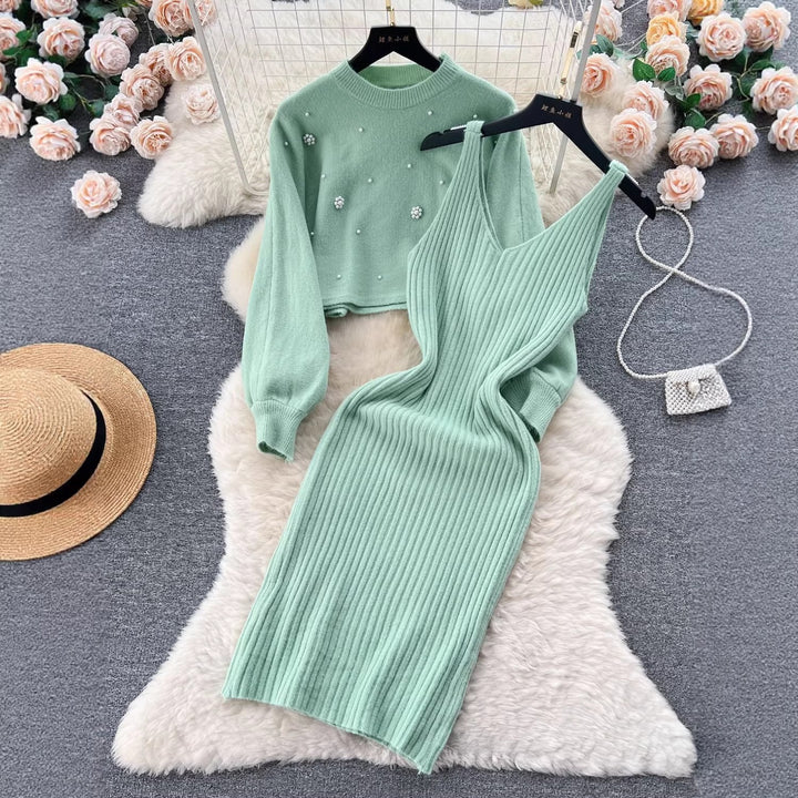 Damen Strickkleid mit elegantem V-Ausschnitt Echo Archiv