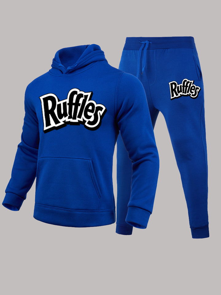 Herren gemütlicher Hoodie und Jogginghose Set mit auffälligem Logo Echoarchiv