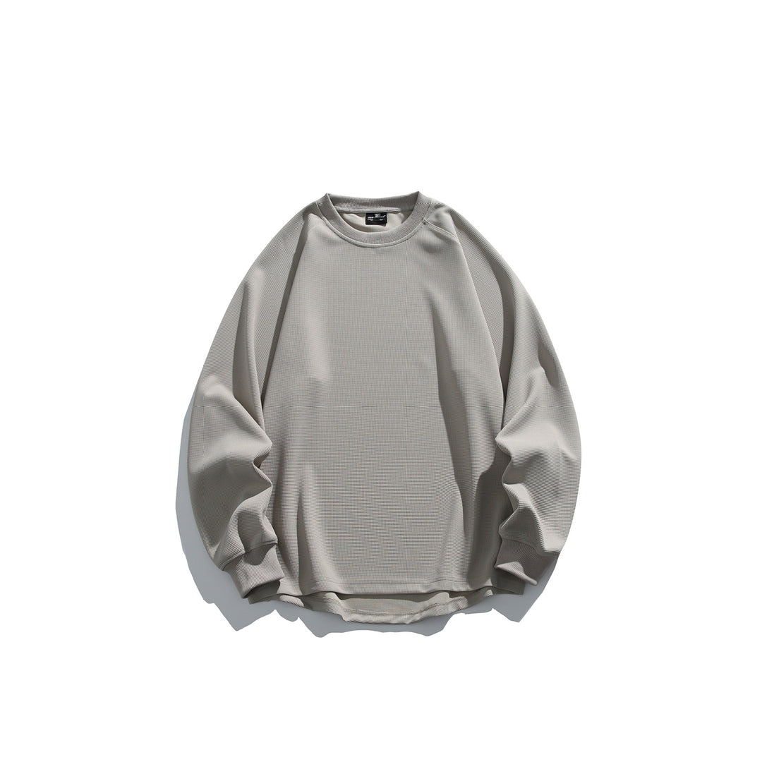 Unisex Oversize Waffelstrick-Sweatshirt mit Rundhalsausschnitt Echoarchiv