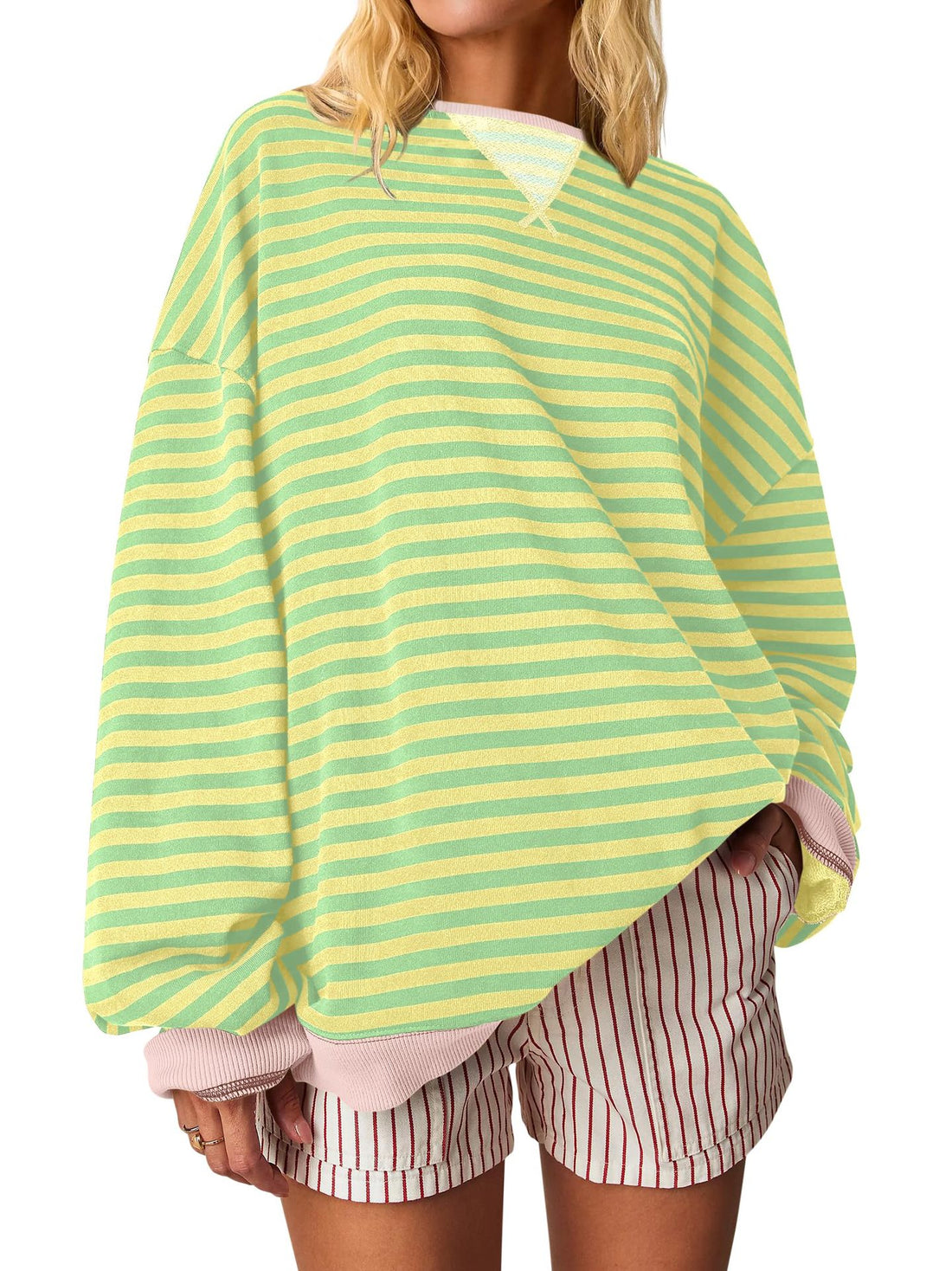 Damen Oversized gestreifter Sweatshirt – Mavelle