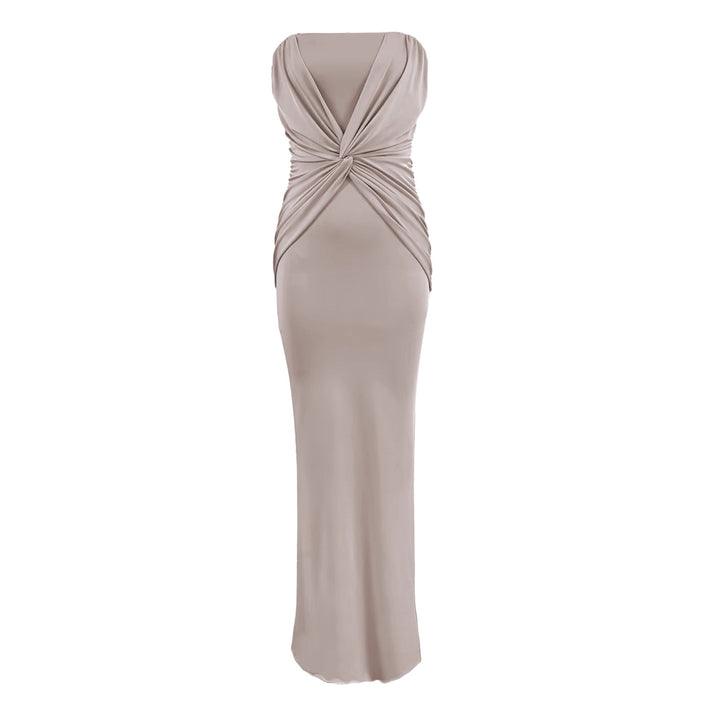 Damen Elegantes Minimalistisches Abendkleid mit Raffungen Echo Archiv