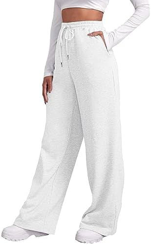 Damen weite High‑Waist Palazzo-Loungehose mit elastischem Komfortbund, Kordelzug und seitlichen Eingrifftaschen – Avélisse