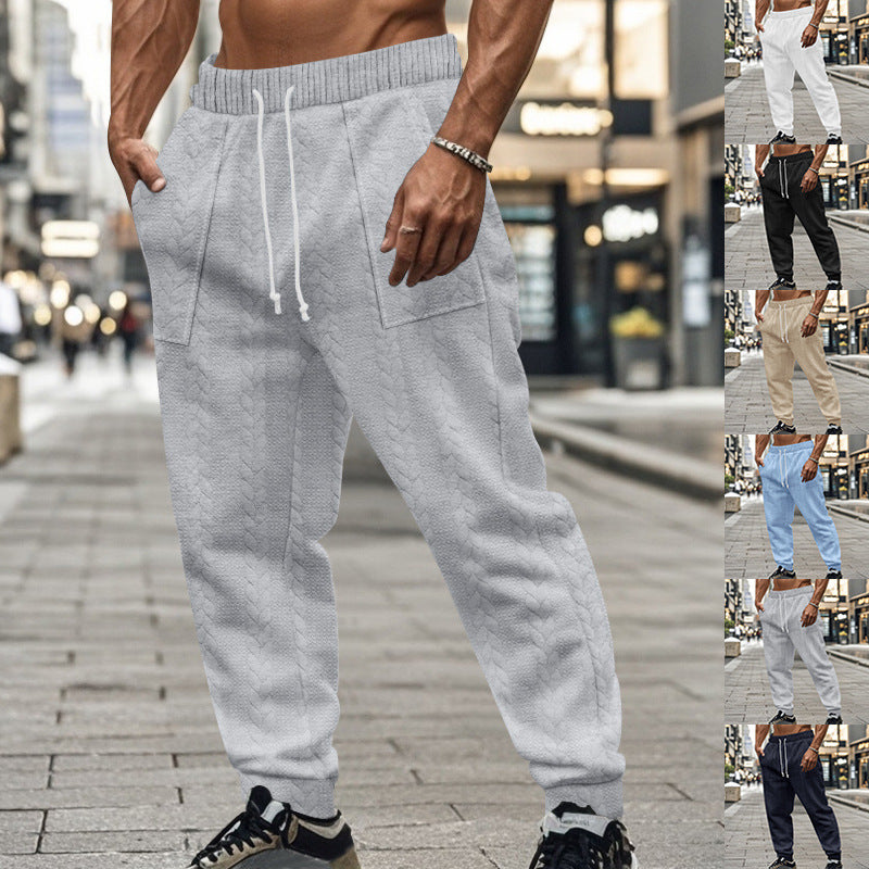 Herren modische Freizeithose mit innovativer Textur und elastischem Bund Echoarchiv