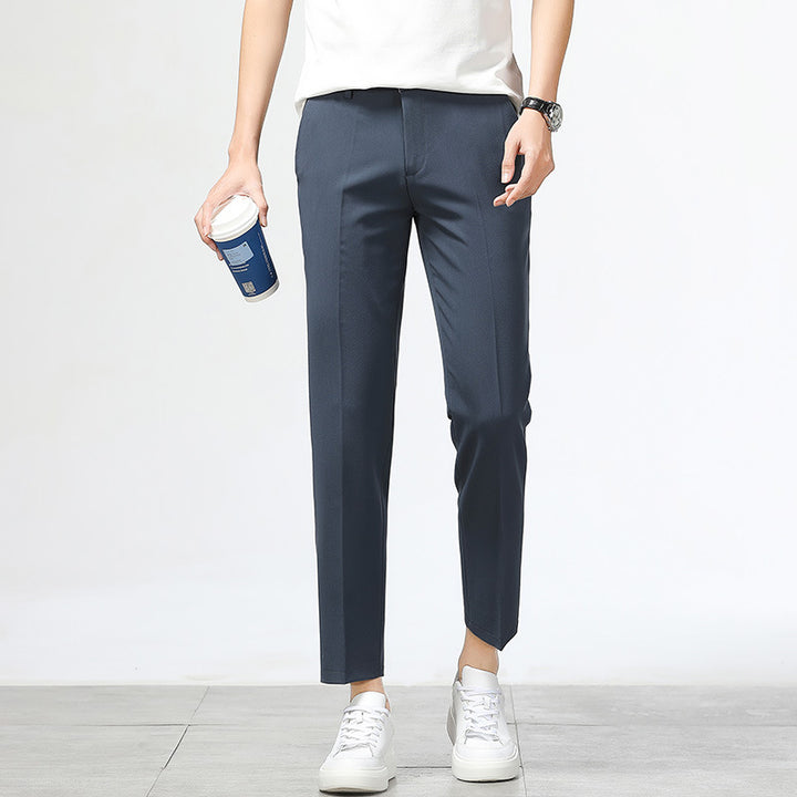 Herren bequeme Chinohose mit schmalem Schnitt und elastischem Bund Echoarchiv