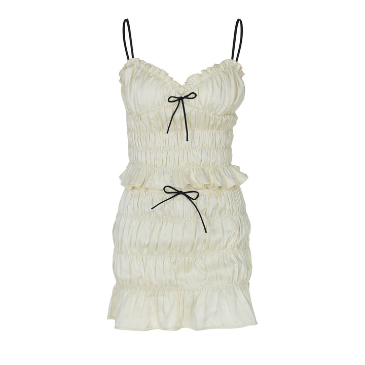 Damen Raffiniertes Mini-Kleid mit Rüschendetails und verstellbaren Trägern Echo Archiv