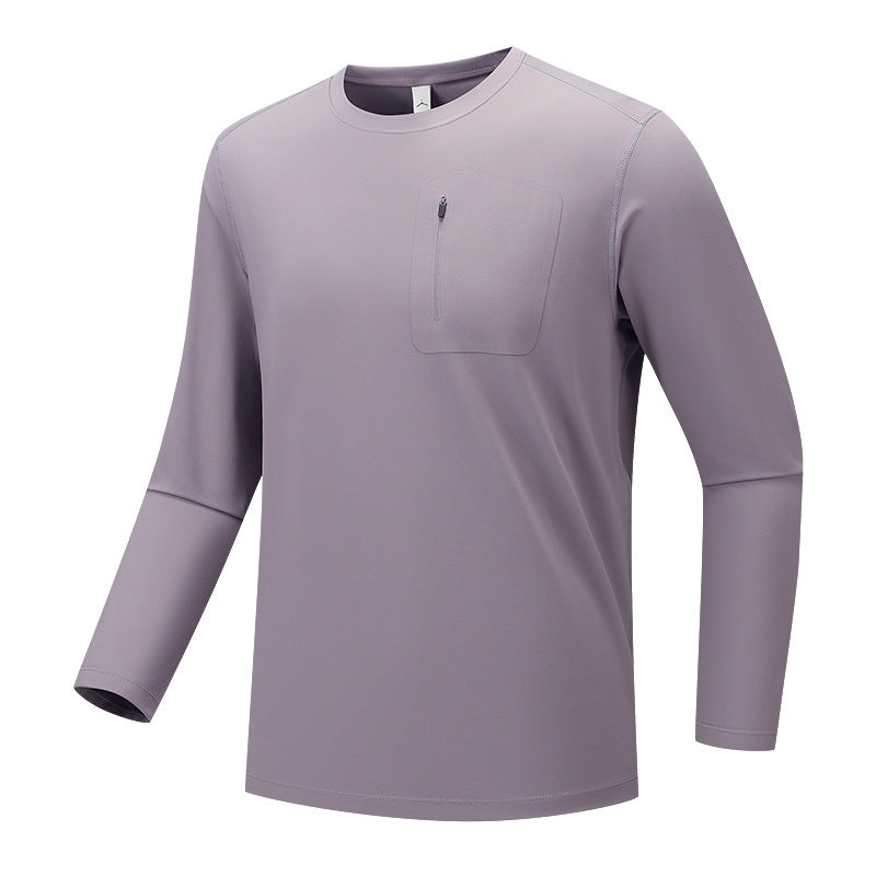 Herren Multifunktionales Langarm-Techshirt mit Brust-Reißverschlusstasche Echo Archiv