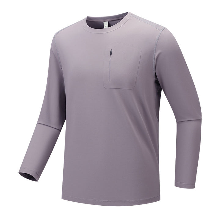 Herren Multifunktionales Langarm-Techshirt mit Brust-Reißverschlusstasche Echo Archiv