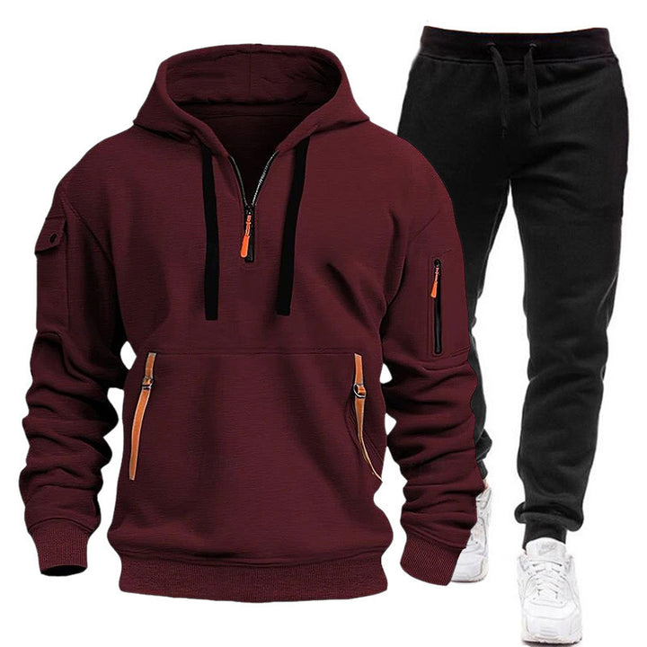 Herren Hoodie mit kurzem Reißverschluss und praktischen Taschen Echoarchiv