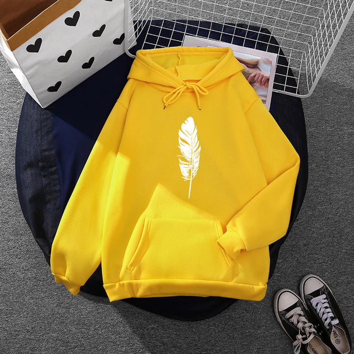 Damen Kapuzenpullover mit Fingerherz-Print, Oversize-Schnitt und Kängurutasche – Auréline