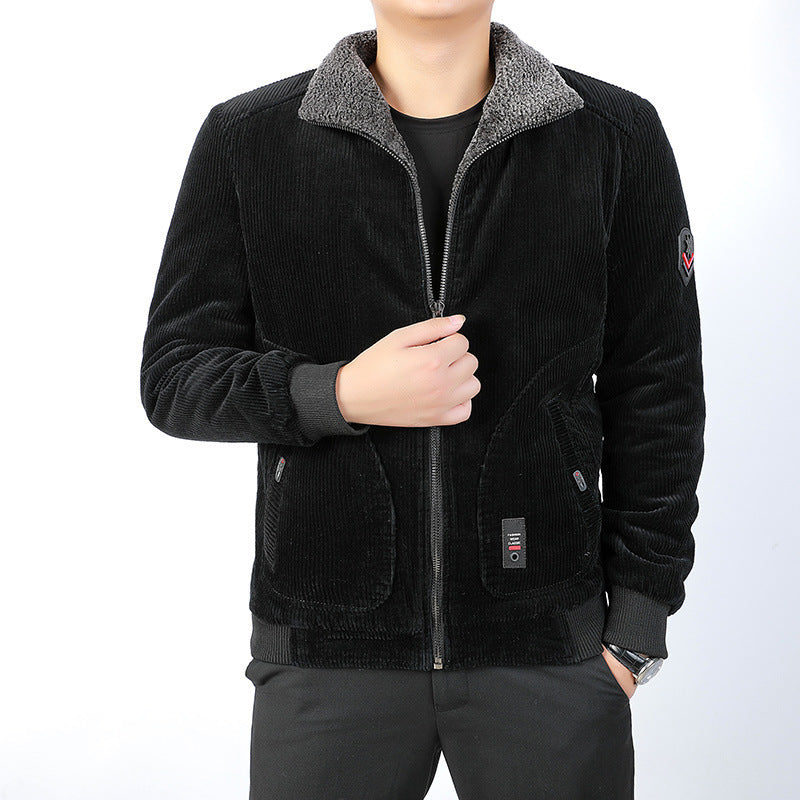Herren Lässige Cordjacke mit Fleece-Futter Echo Archiv
