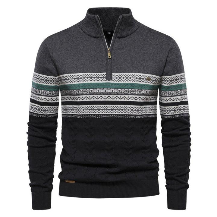 Herren modischer Pullover mit Reißverschluss und strukturiertem Design Echoarchiv