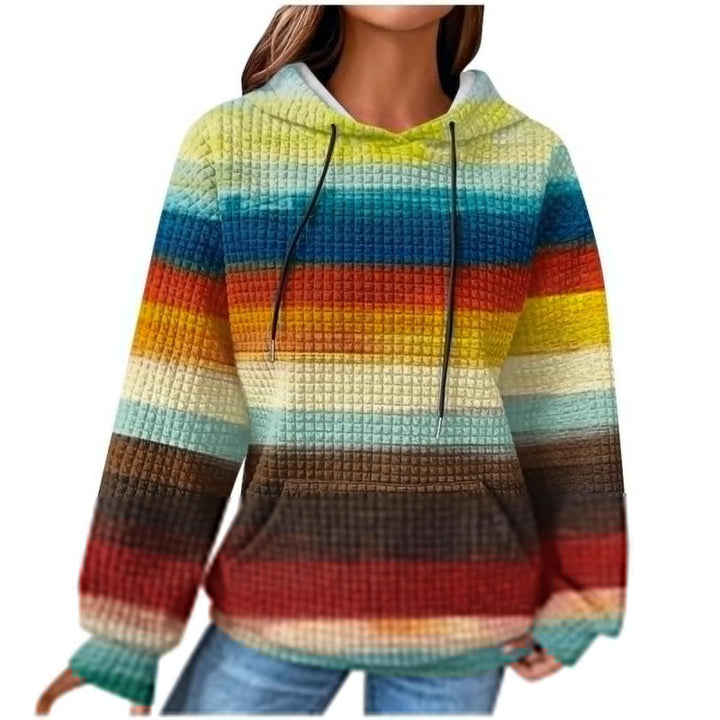 Damen Modischer Kapuzenpullover im Karodesign Echoarchiv