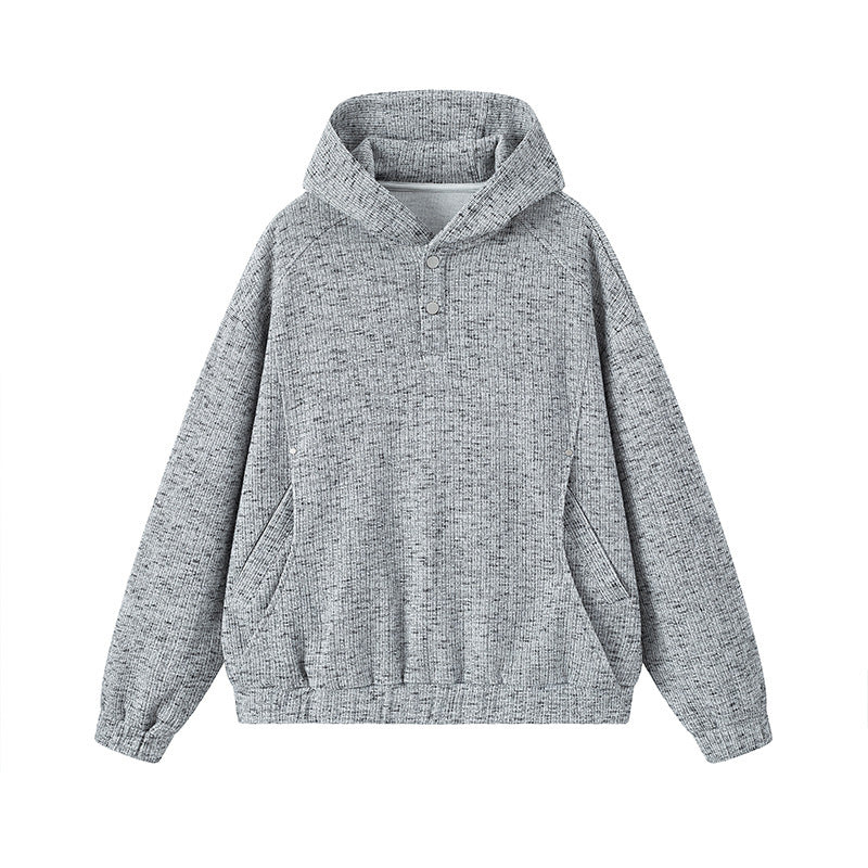 Damen Modischer Kapuzenpullover mit Knopfdetails Echo Archiv