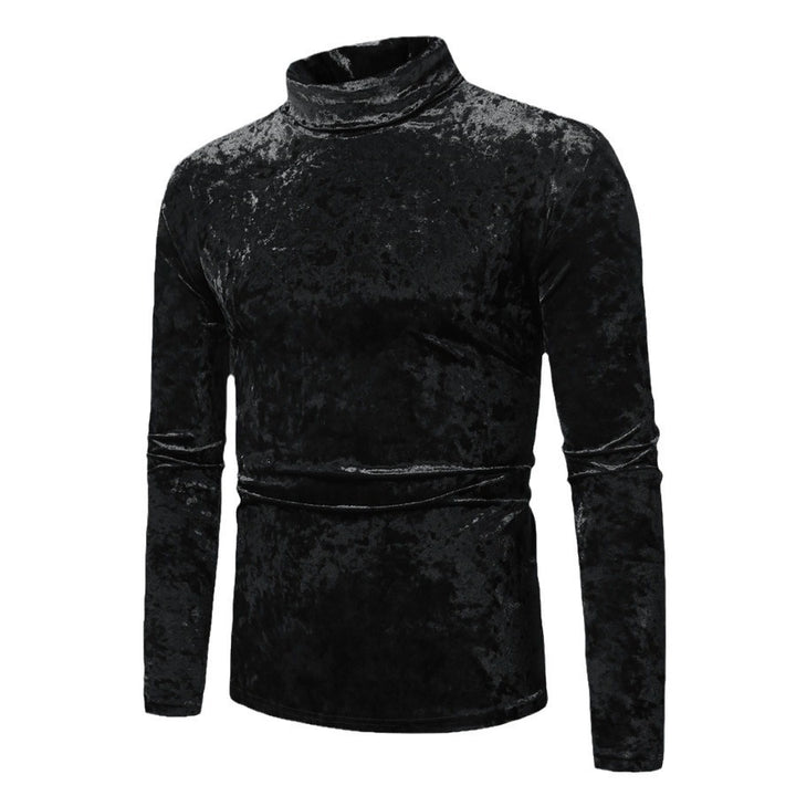 Herren eleganter Rollkragenpullover aus luxuriösem Samtstoff Echoarchiv
