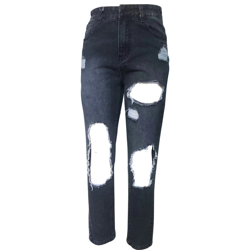 Damen Destroyed Jeans mit hoher Taille und lässigem Schnitt Echo Archiv