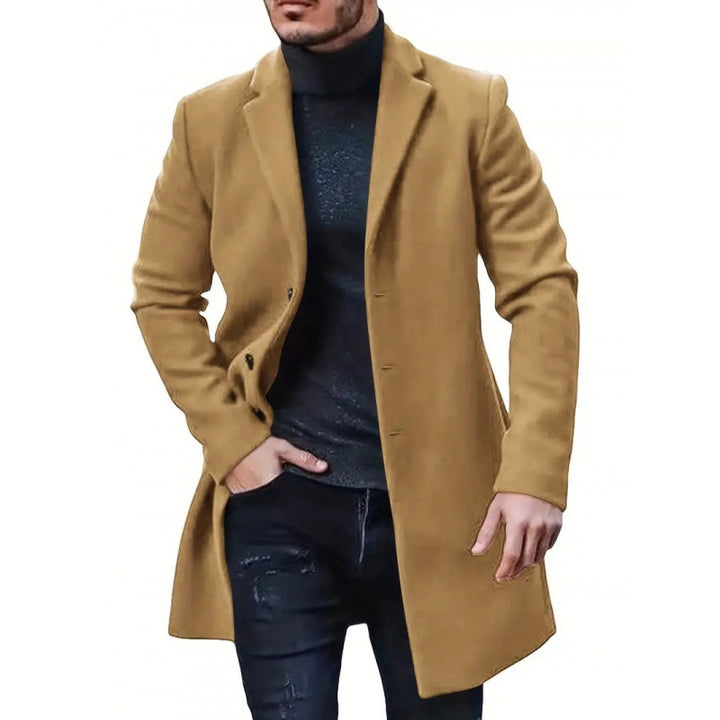 Herren eleganter und klassischer Wollmantel mit schmalem Schnitt Echoarchiv