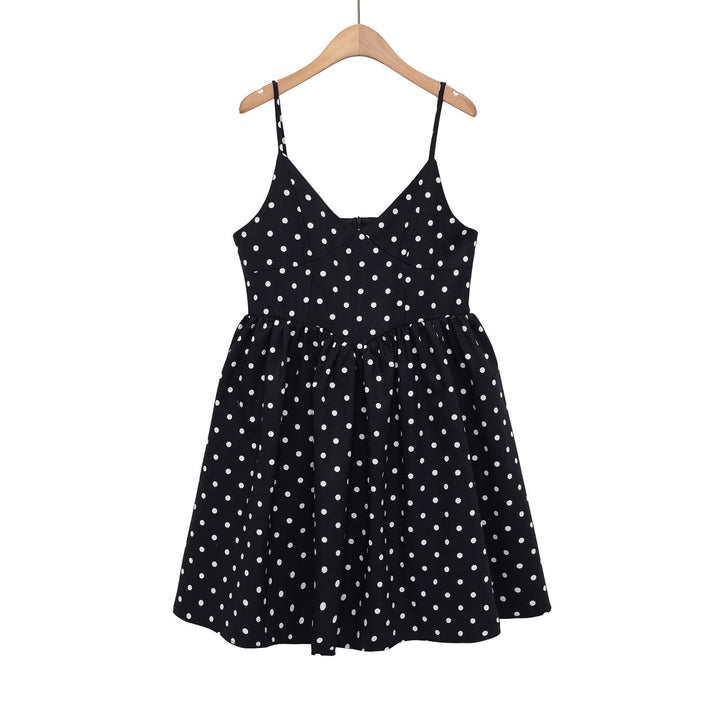 Damen Sommerliches Spaghettiträgerkleid mit verspieltem Punkte-Design und fließendem Schnitt Echo Archiv