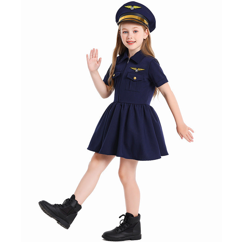 Mädchen Pilotinnenkleid mit schickem Schnitt und detailreichem Zubehör Echo Archiv