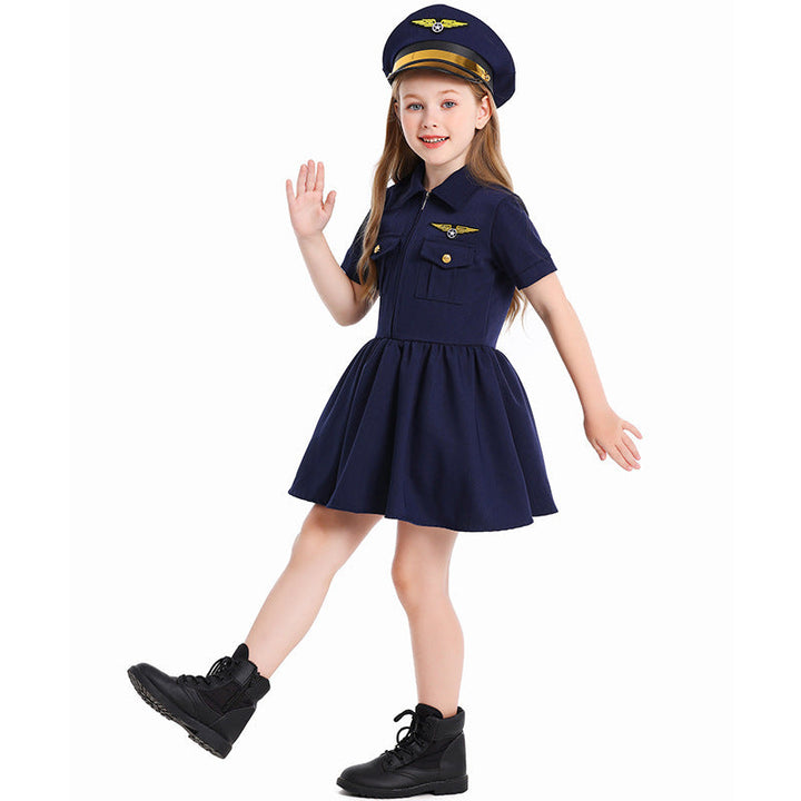Mädchen Pilotinnenkleid mit schickem Schnitt und detailreichem Zubehör Echo Archiv