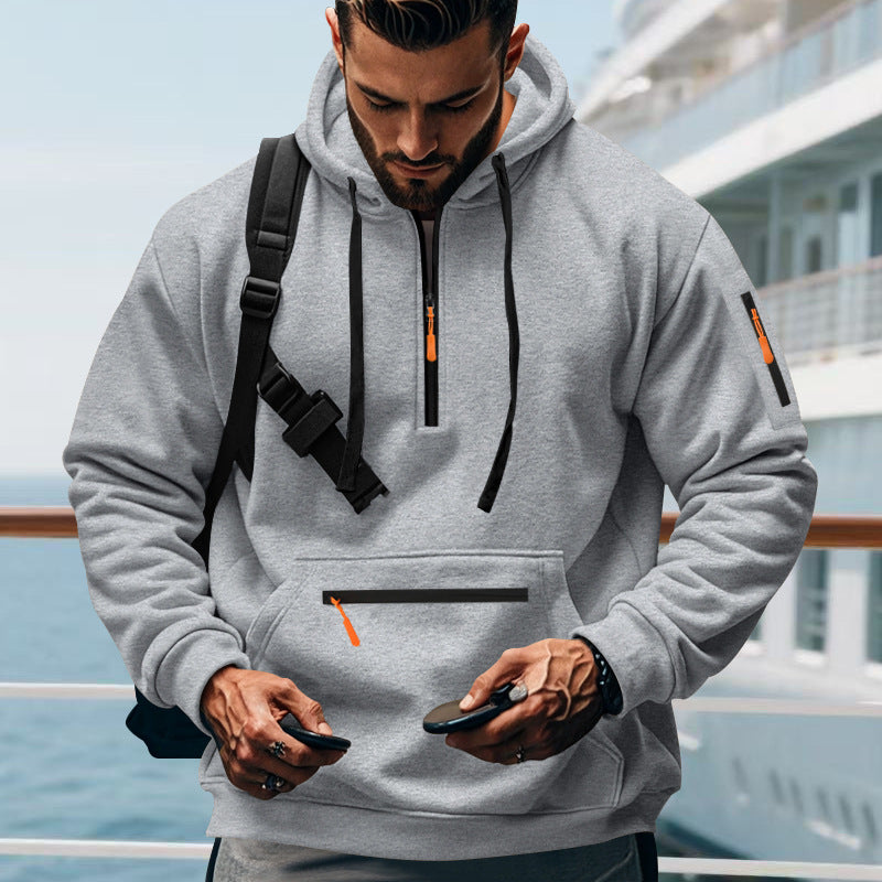 Herren sportlicher Hoodie mit praktischen Reißverschlusstaschen Echoarchiv