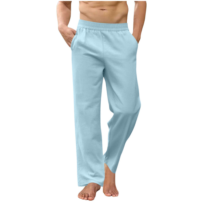 Herren lockere Loungehose mit elastischem Bund, Eingrifftaschen und seitlichen Knöchelschlitzen – Sorevano