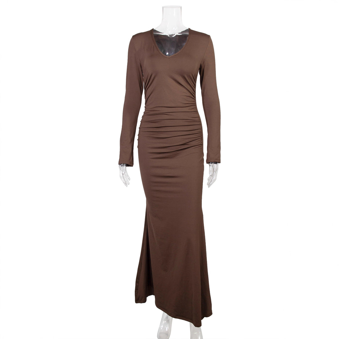 Damen elegantes Midi-Kleid aus hochwertigem Velours Echo Archiv