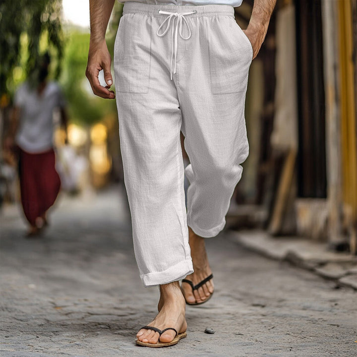 Herren lässige Leinenhose mit praktischen Taschen Echoarchiv