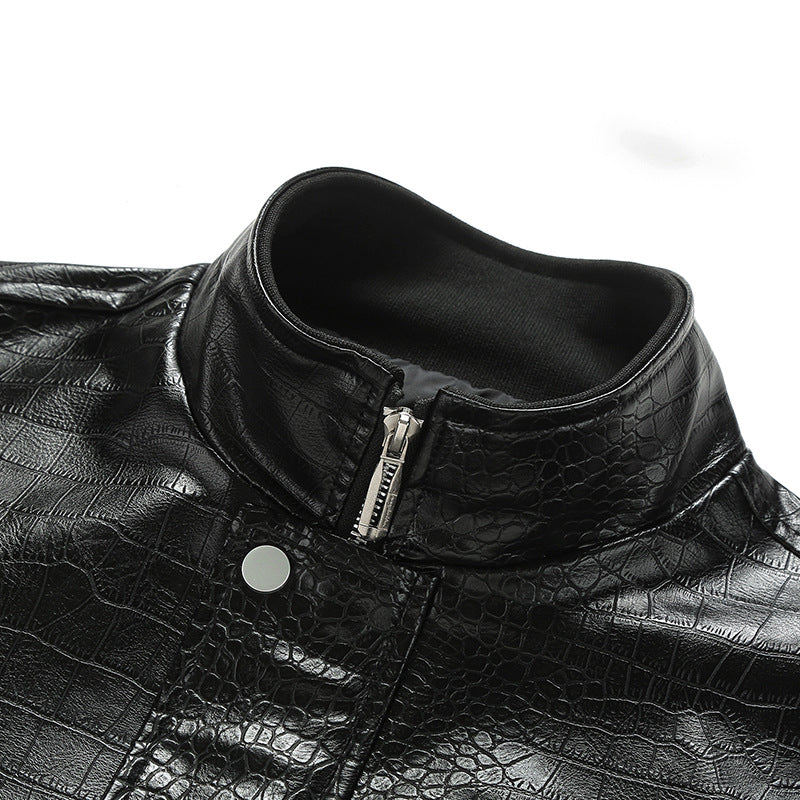Herren modische Kunstlederjacke im modernen Schnitt Echoarchiv