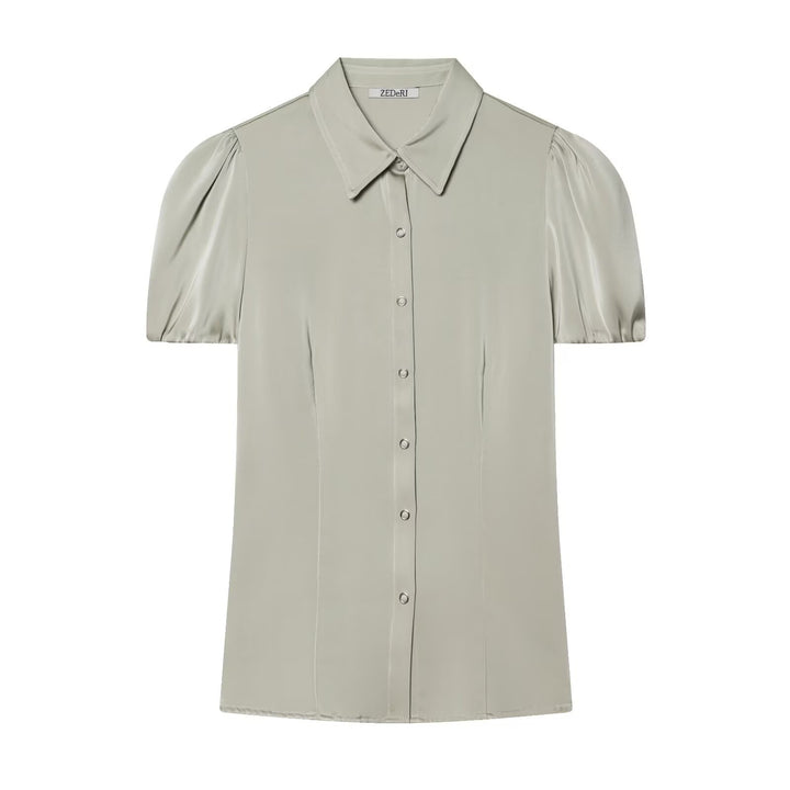 Damenbluse mit kurzen Puffärmeln und eleganter Knopfleiste Echo Archiv