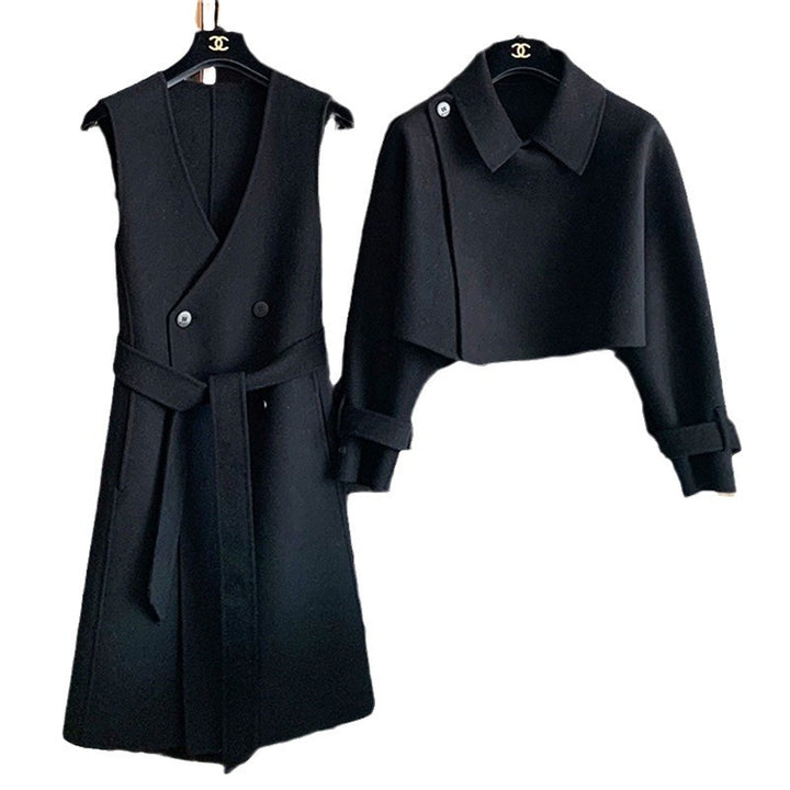 Damen Elegante Übergangsjacke mit Taillengürtel Echoarchiv
