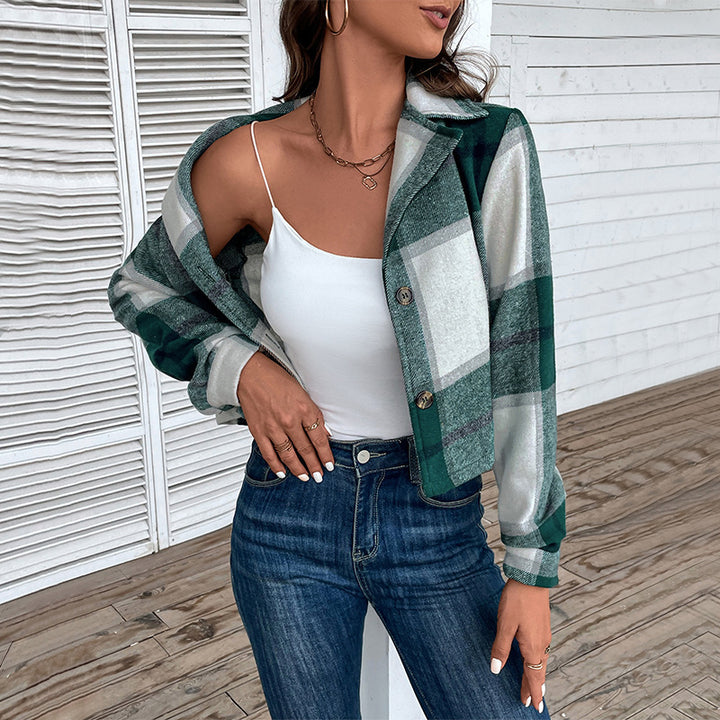 Damen Modische Karierte Jacke Echo Archiv