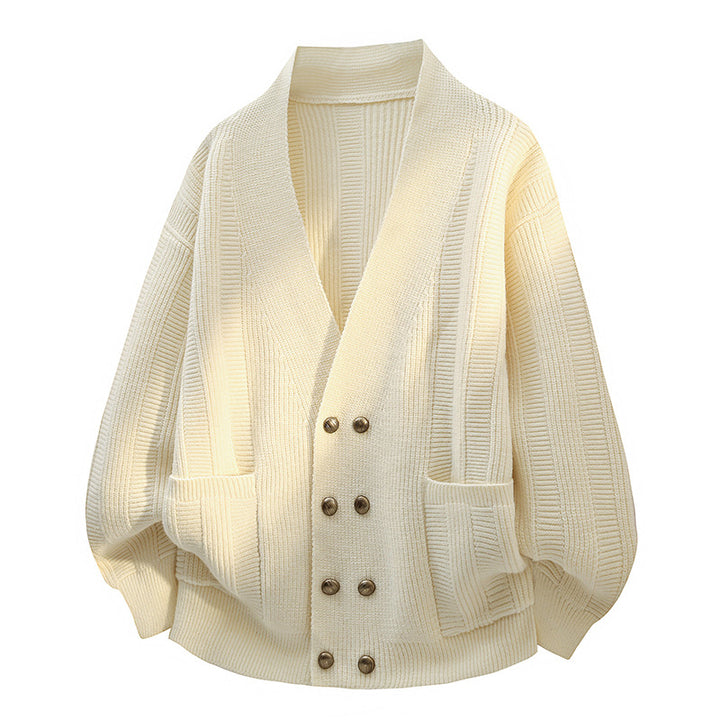 Damen Oversize Strickcardigan mit Schalkragen, doppelreihiger Knopfleiste & Eingrifftaschen Echoarchiv