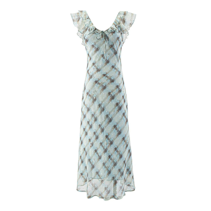 Damen Maxikleid mit feinen Rüschendetails und eleganten Bindebändern Echo Archiv