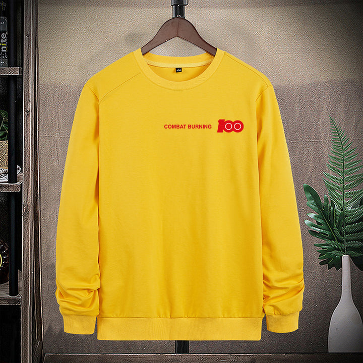 Herren Oversize-Sweatshirt mit Rundhalsausschnitt, minimalistischem Logoprint und gerippten Bündchen Echoarchiv