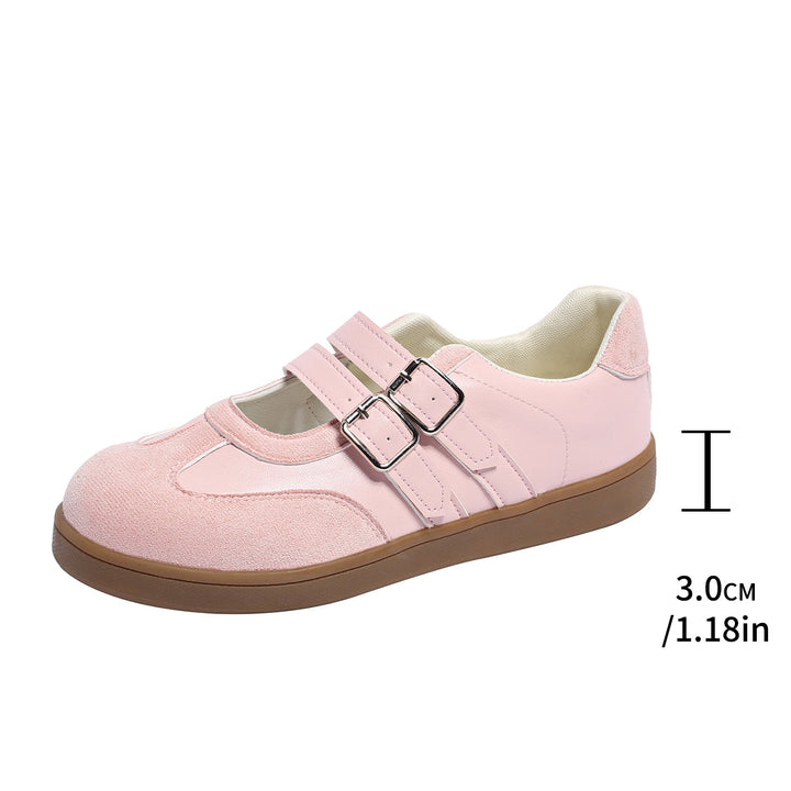 Damen Retro-inspirierte Mary-Jane-Sneaker mit doppeltem Schnallenriemen und ergonomischer Gummisohle – Névara