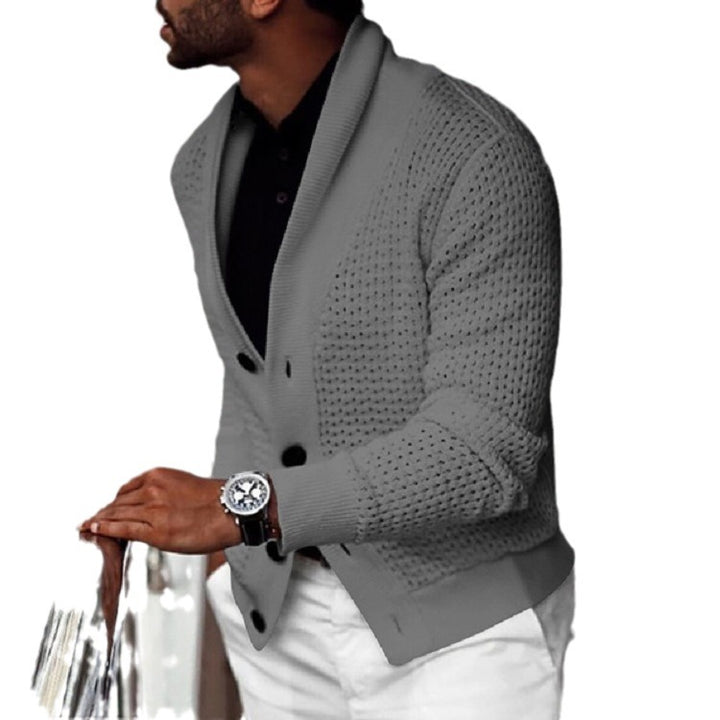 Herren lässiger Strickcardigan mit innovativem Lochmuster und modernem Schnitt Echoarchiv