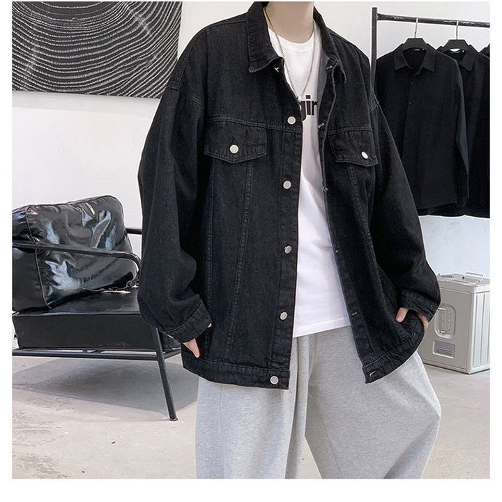 Herren Entspanntes Oversized Denim-Jacke Echoarchiv