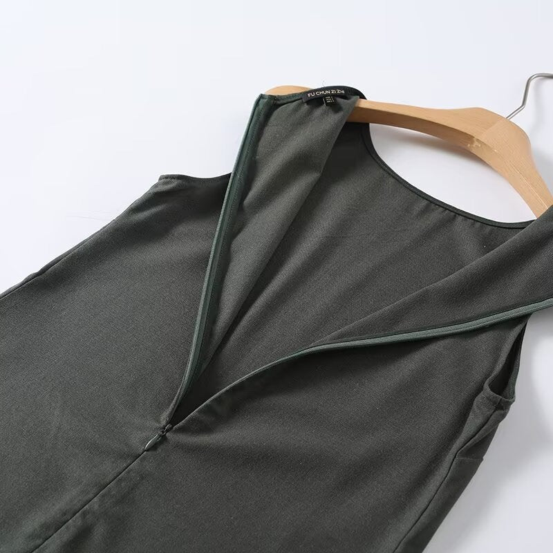 Damen ärmelloses Maxikleid mit elegantem Schnitt aus fließendem Stoff Echo Archiv