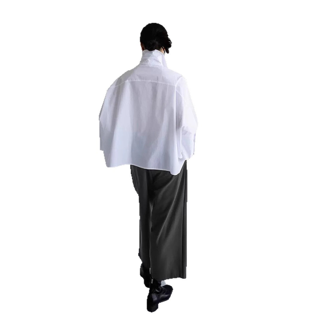 Damen Oversize-Popelinebluse mit Fledermausärmeln und verdeckter Knopfleiste – Élovi