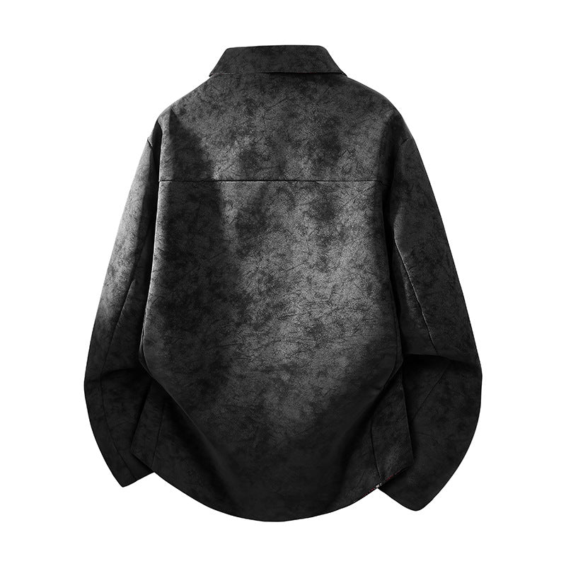 Herren Oversize Hemdjacke im Wildleder-Look mit karierter Flanell-Innenfütterung Echo Archiv