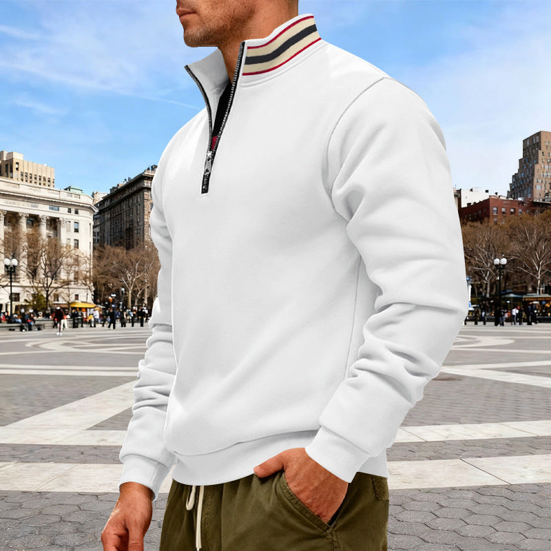 Herren nan Halbzip-Sweatshirt mit sportivem Ringkragen und weichem Fleece-Innenfutter Echo Archiv