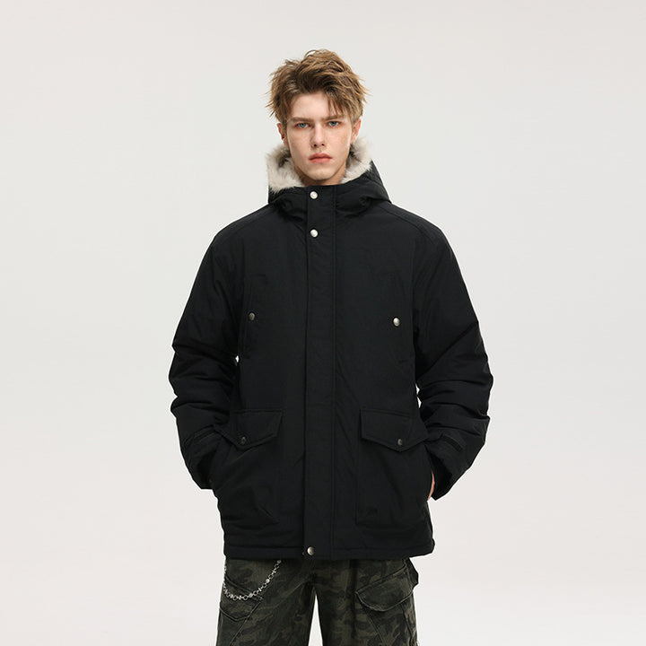 Herren Gefütterte Winterparka mit Kunstfellkapuze und Thermofutter, wind- und wasserabweisend Echo Archiv